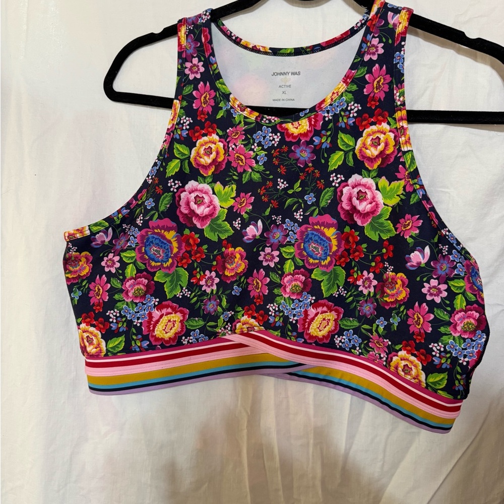Johnny Was Bee Active Cantero SET. High Waist Criss Cross Leggings & Crop Top XL - Picture 4 of 7